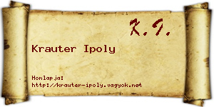 Krauter Ipoly névjegykártya